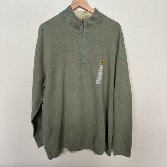 The Foundry Supply Co NWT 2XLT Big and Tall Men's Green Half-Zip Sweater - Picture 1 of 6
